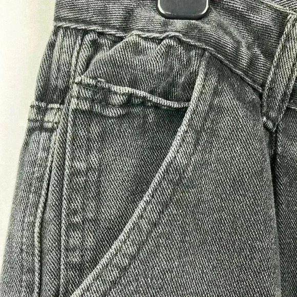 Wake Women’s Black Baggy Y2K Button Fly Carpenter/Cargo Style Wake Patches 2XL - Picture 5 of 12